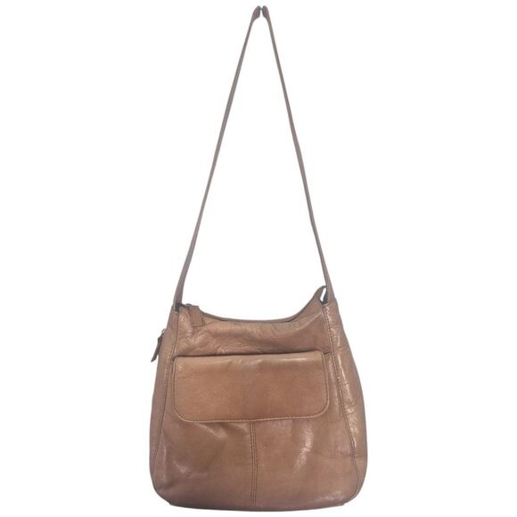 HOBO International Brown-Tan Vintage Leather Shoulder Bag - Picture 1 of 5